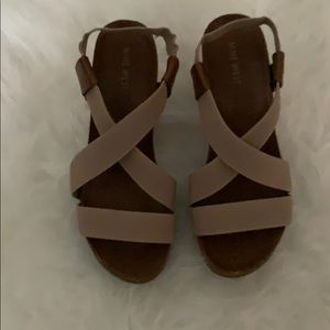 Nine West wooden heel wedges